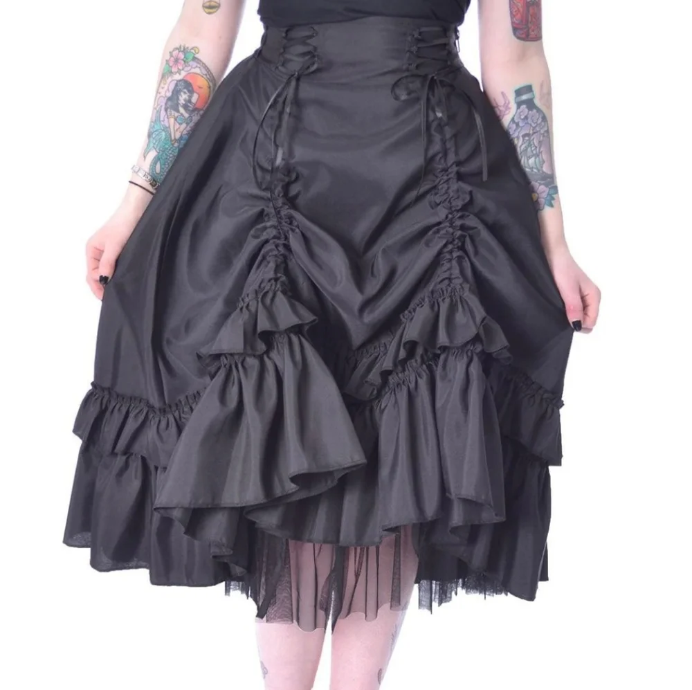 Vampire Freaks Black Ruffled Cassandra Skirt - Picture 13 of 15